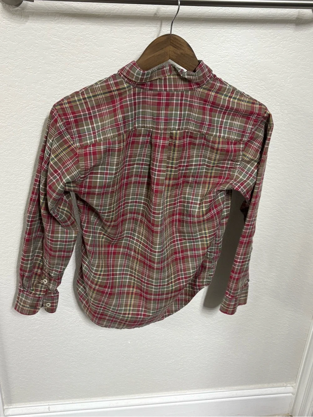 Ralph Lauren- Boy’s Youth Plaid Button-Down Shirt - Red/Tan